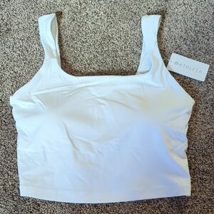 Athleta Transcend Square Neck Crop Bra - Bright White XL